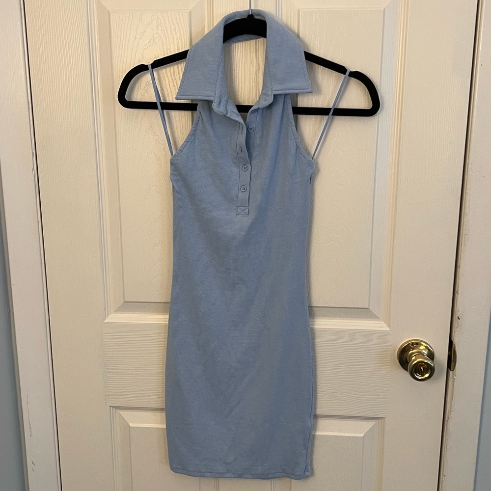 Garage Blue Mini Polo Dress